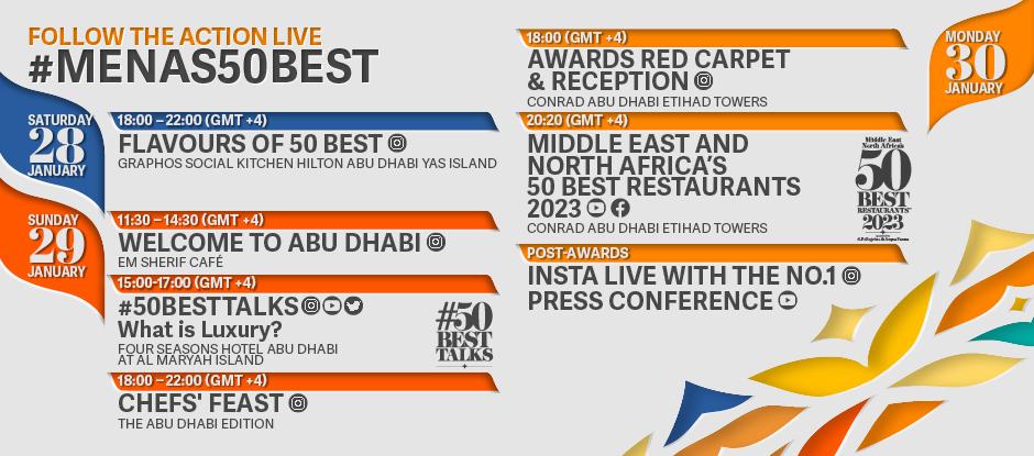 Watch MENA’s 50 Best Restaurants 2023 live HERE on 30 January